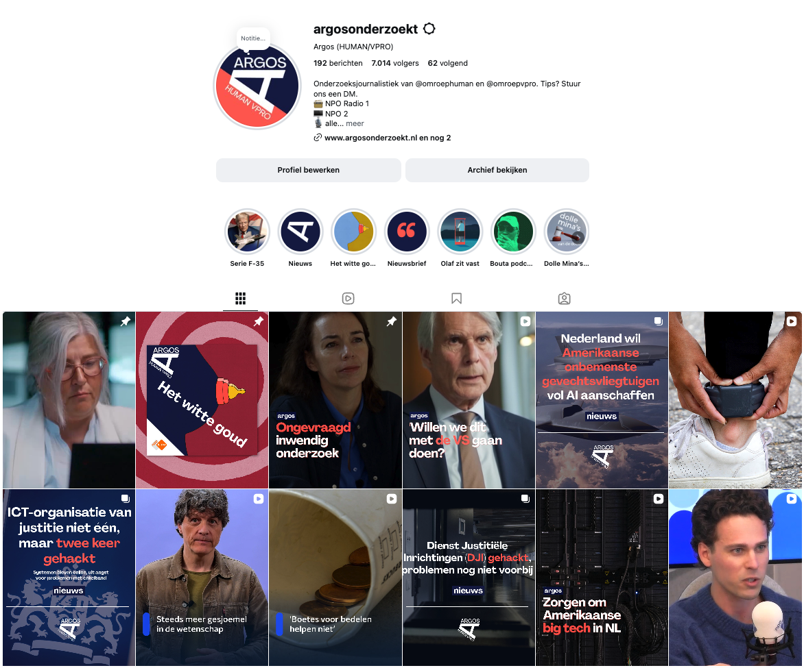 Social media redactie stagiair bij Argos