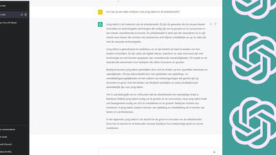 Hoi, kan je een tekst schrijven over jong talent en de arbeidsmarkt? ChatGPT